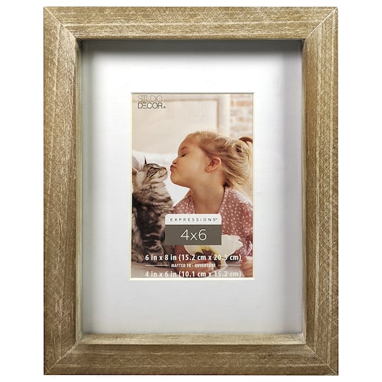 Rustic 4&#x22; x 6&#x22; Wooden Frame with Mat, Expressions&#x2122; by Studio D&#xE9;cor&#xAE;